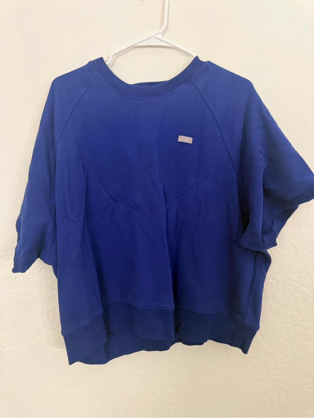 Figs Oversized Short-Sleeve Sweatshirt - Deep Royal Blue